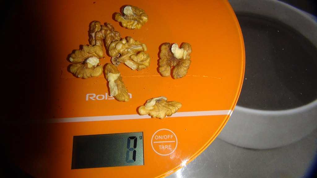 Вес орехов без скорлупы
