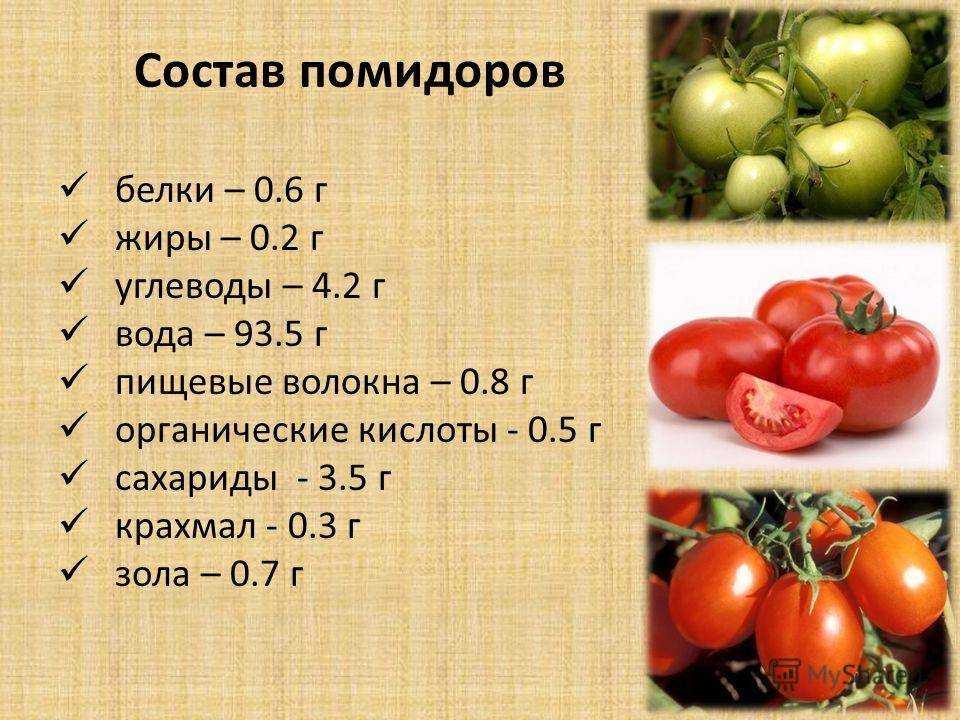 Сколько г в помидоре