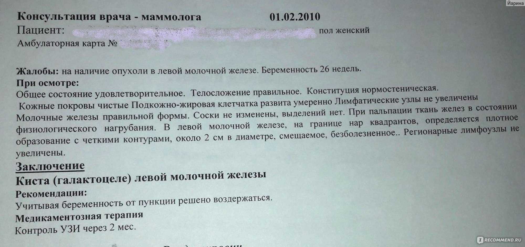 Узи молочных желез