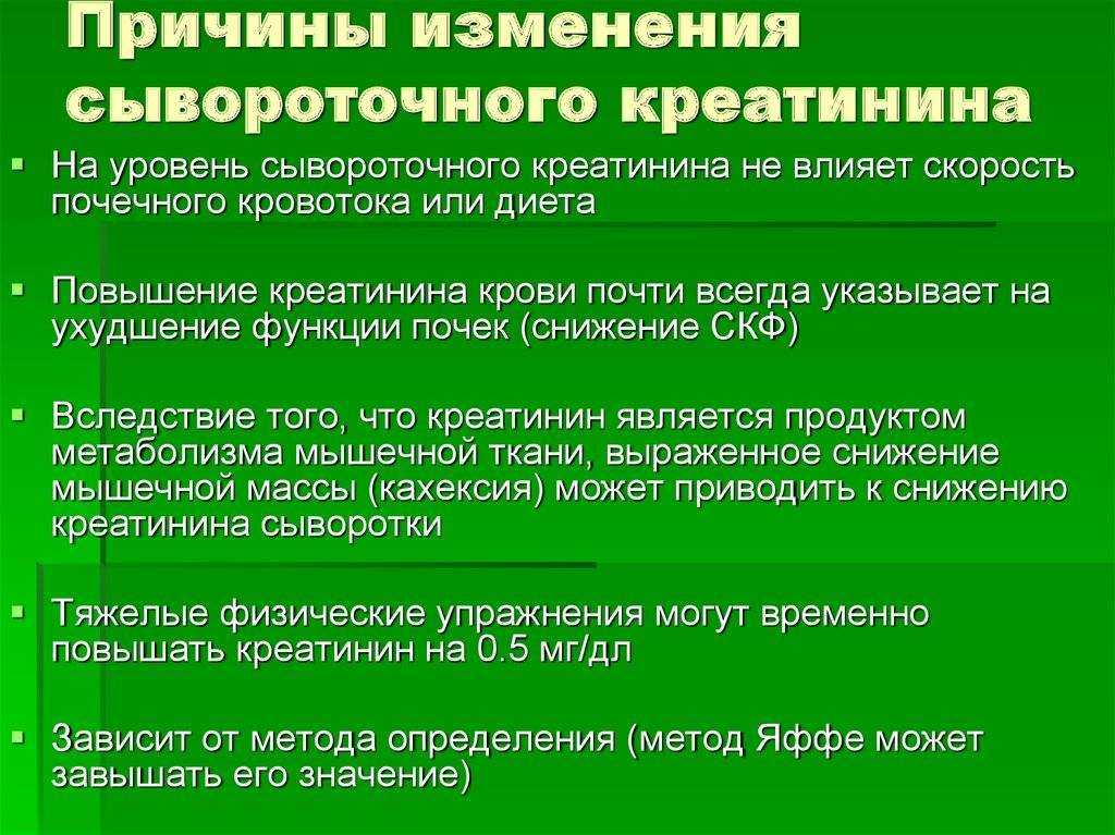 Повышенный креатинин в крови у мужчин: причины, лечение, что это значит