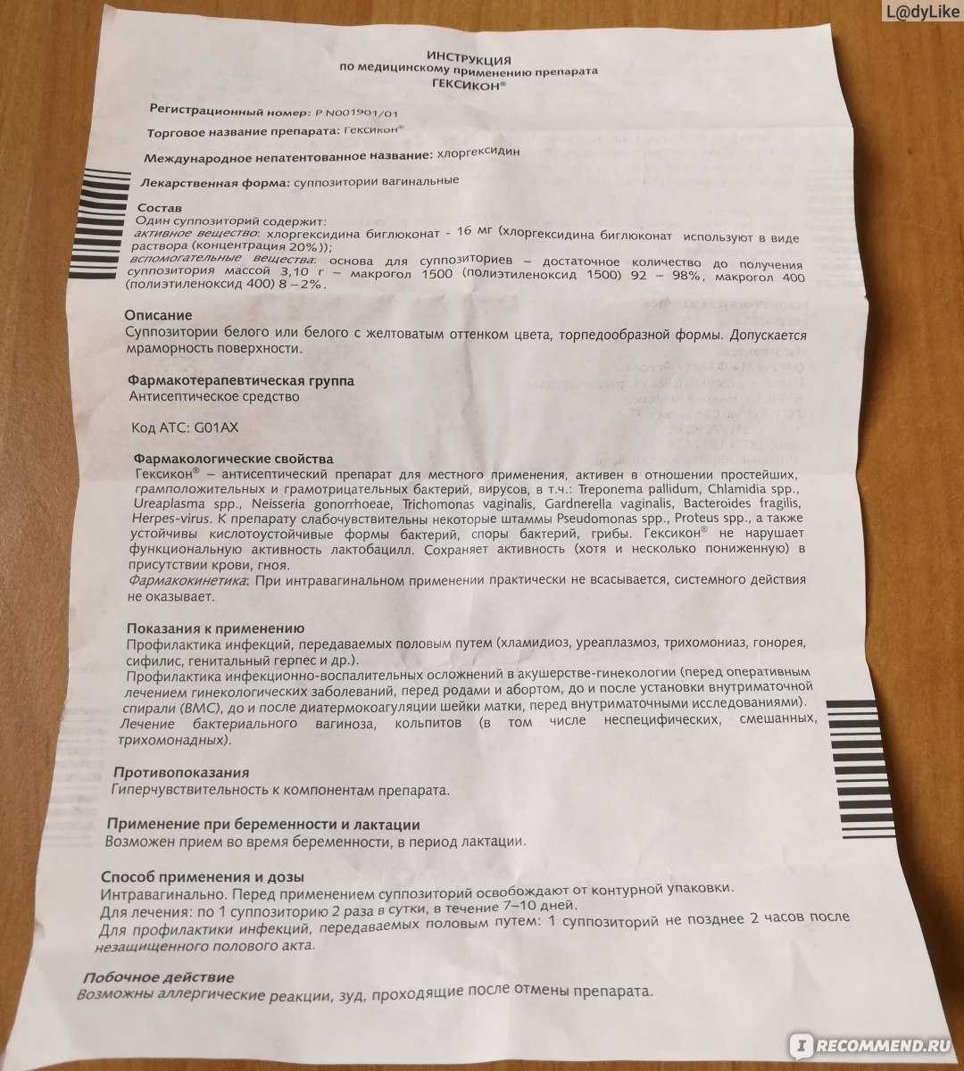 Лекарственный препарат гексикон, инструкция по применению