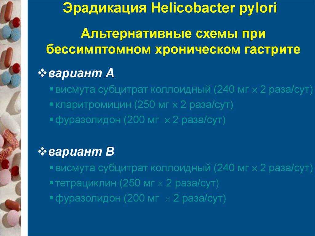 Антибиотики при хеликобактер пилори схемы