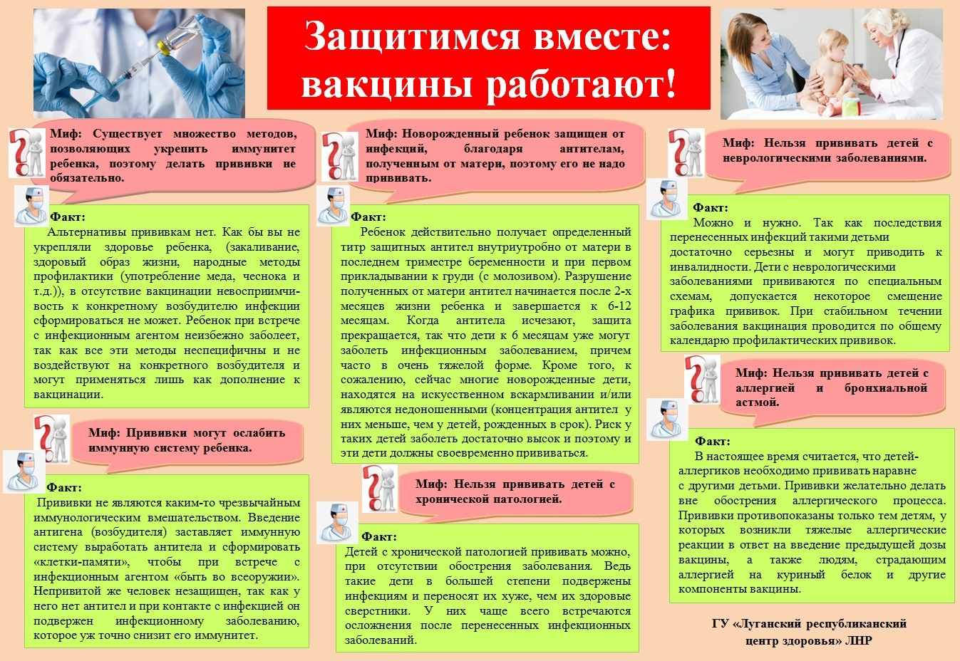 Календарь прививок для детей по возрасту