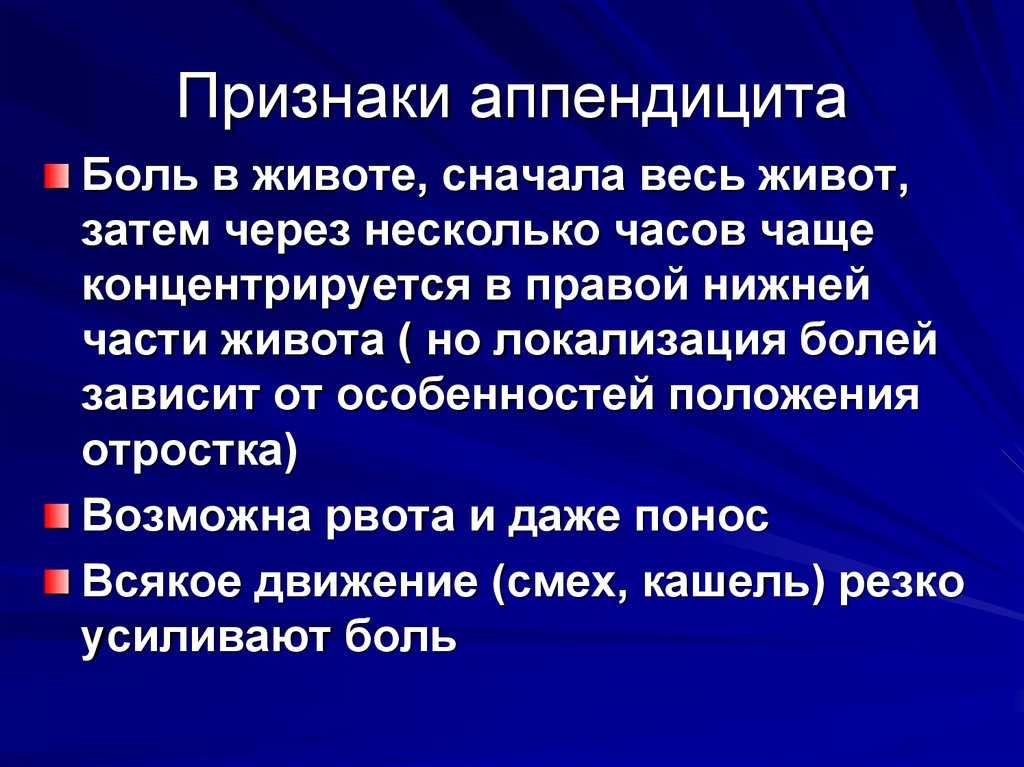 Симптомы аппендицита - как определить у взрослого медком