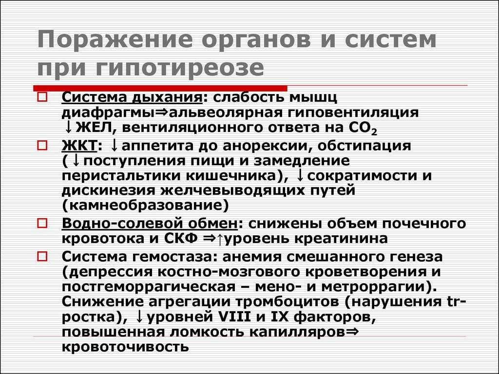 Нарушение работы щитовидной железы