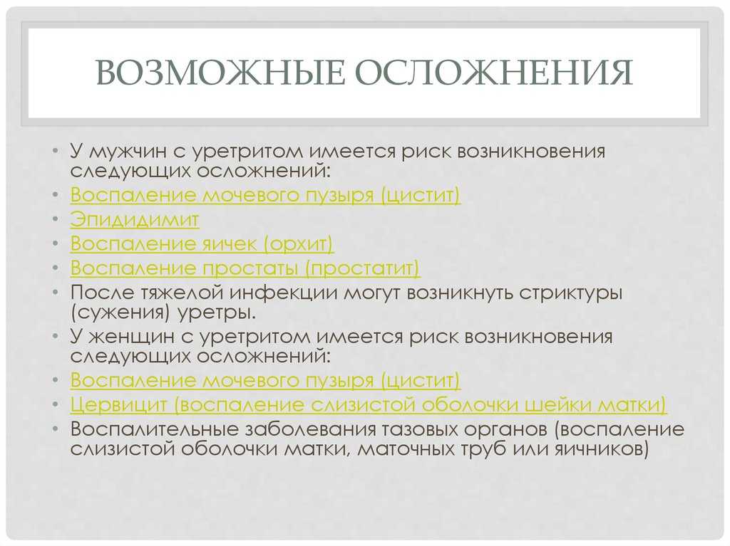Симптомы уретрита у мужчин. Заболевания мочеиспускательного канала. Осложнение при хроническом цистите. Осложнения цистита у женщин.